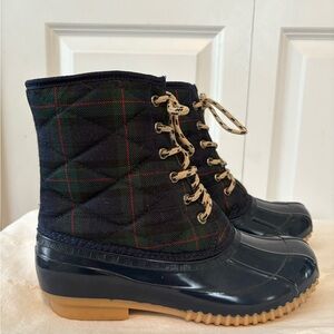 Olivia Miller Duck Boots with tartan upper fabric